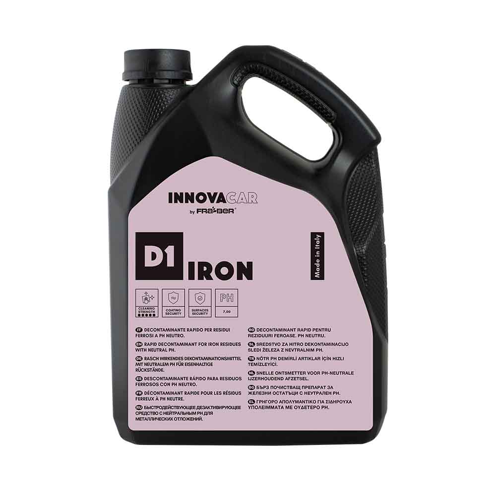D1 IRON DI INNOVACAR IRON REMOVER E DECONTAMINANTE FERROSO PER CERCHI, CARROZZERIA E VETRI AUTO
