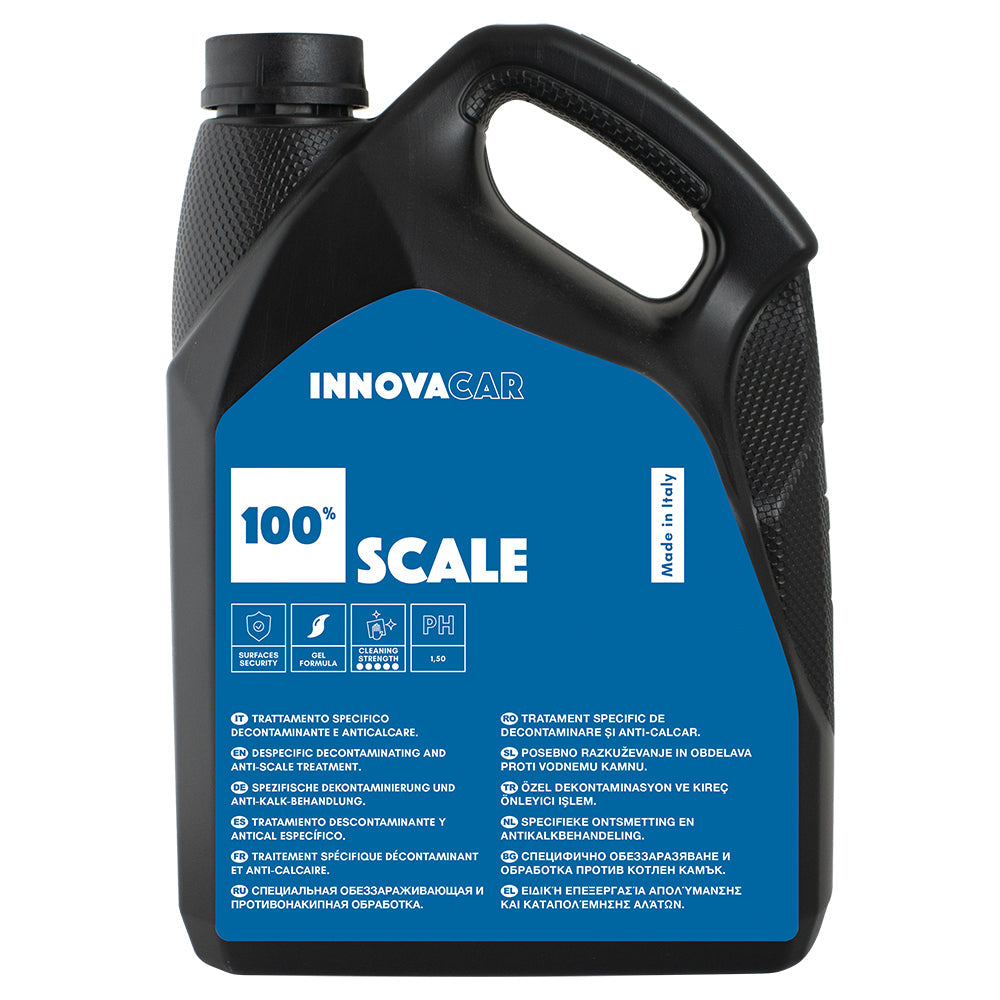100% SCALE DI INNOVACAR DECONTAMINANTE ANTICALCARE AUTO PER CARROZZERIA VETRI E FARI