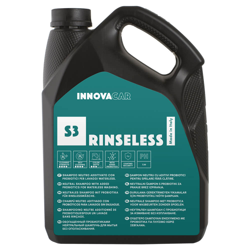 S3 RINSELESS DI INNOVACAR SHAMPOO RINSELESS E WATERLESS PER LAVAGGIO SENZA RISCIACQUO