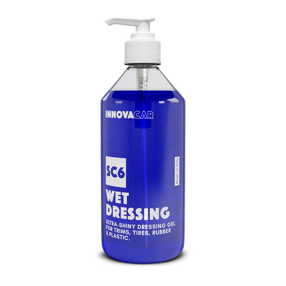 SC6 WET DRESSING DI INNOVACAR DRESSING E NERO GOMME LUCIDO IN GEL PER AUTO